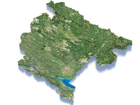 Montenegro terrain map Modello 3D