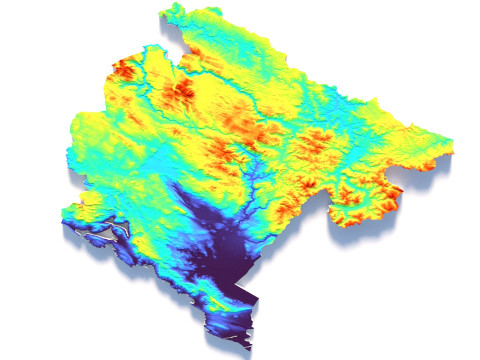 Montenegro terrain map Modello 3D