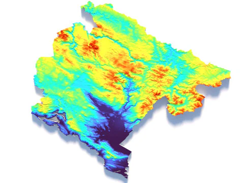 Montenegro terrain map 3D Model