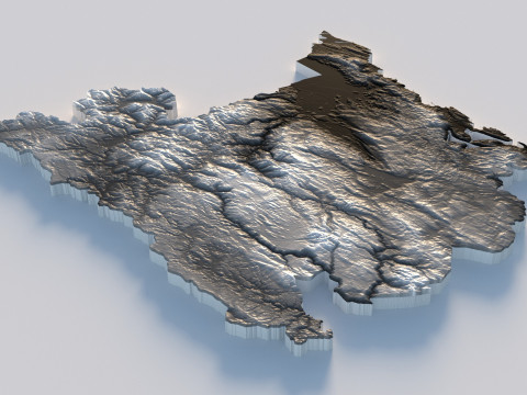 Montenegro terrain map Modello 3D