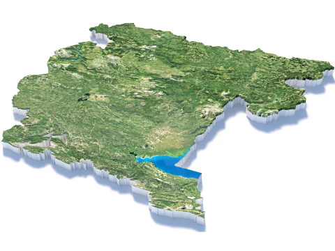 Montenegro terrain map 3D Model