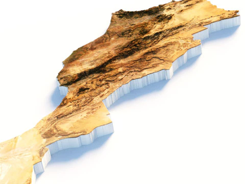 Morocco terrain map 3D Model