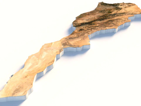 Morocco terrain map 3D Model