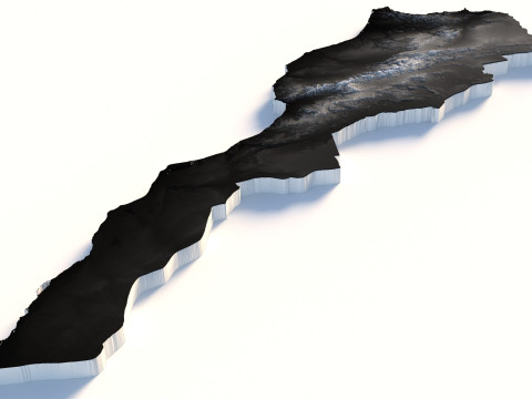 Morocco terrain map Modelo 3D