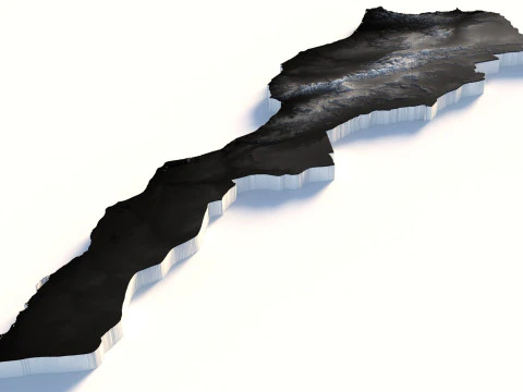 Morocco terrain map 3D Model