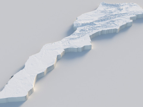Morocco terrain map Modelo 3D