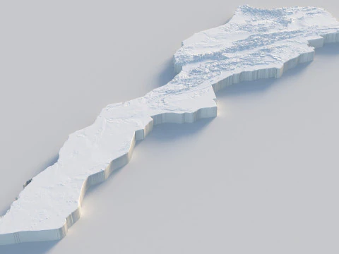Morocco terrain map 3D Model