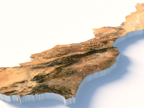 Morocco terrain map Modelo 3D