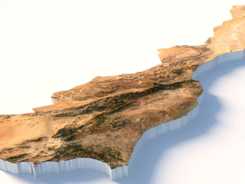 Morocco terrain map 3D Model