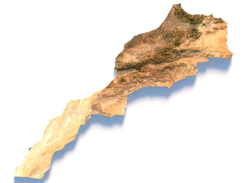 Morocco terrain map Modelo 3D