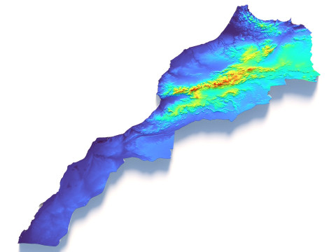 Morocco terrain map Modelo 3D