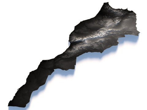Morocco terrain map Modelo 3D