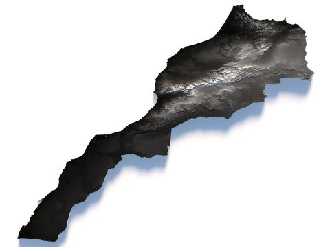 Morocco terrain map 3D Model