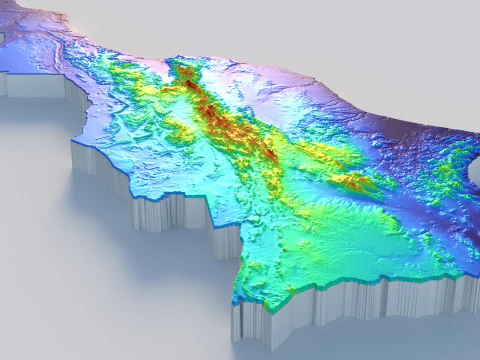 Morocco terrain map 3D Model