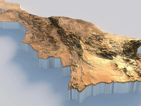 Morocco terrain map 3D Model