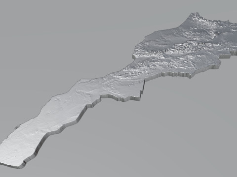 Morocco terrain map Modelo 3D