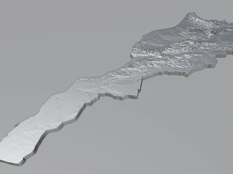Morocco terrain map 3D Model