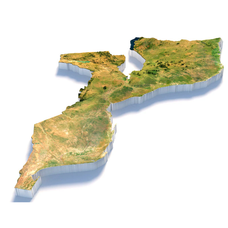 Mozambique terrain map 3D Model .c4d .max .obj .3ds .fbx .stl .blend 