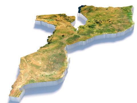 Mozambique terrain map 3Dモデル