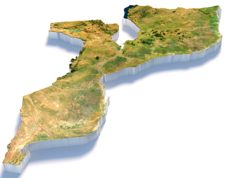 Mozambique terrain map Modelo 3D