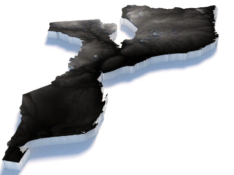 Mozambique terrain map 3D Model