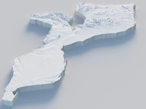 Mozambique terrain map 3D Model