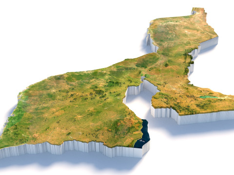 Mozambique terrain map Modelo 3D