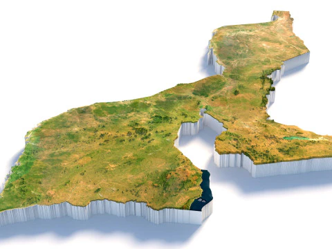 Mozambique terrain map 3D Model