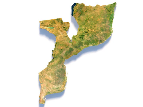 Mozambique terrain map 3D Model