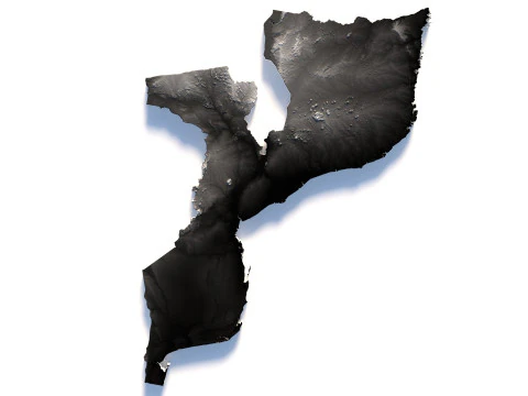 Mozambique terrain map 3D Model