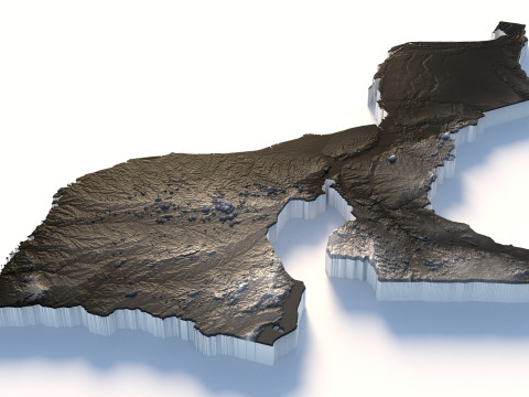 Mozambique terrain map Modelo 3D