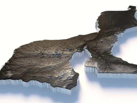Mozambique terrain map 3D Model