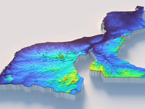 Mozambique terrain map 3D Model