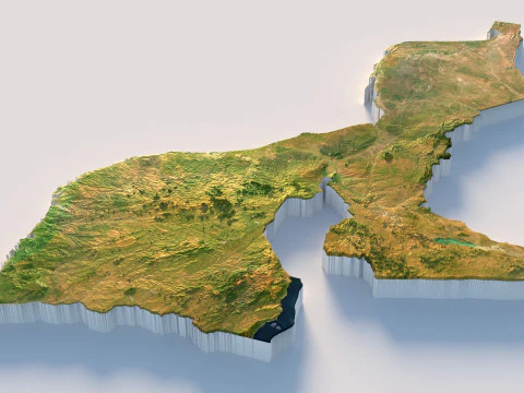 Mozambique terrain map 3D Model