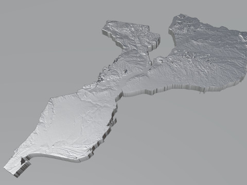 Mozambique terrain map Modelo 3D
