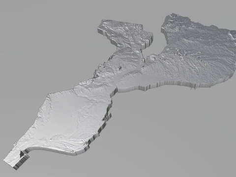 Mozambique terrain map 3D Model