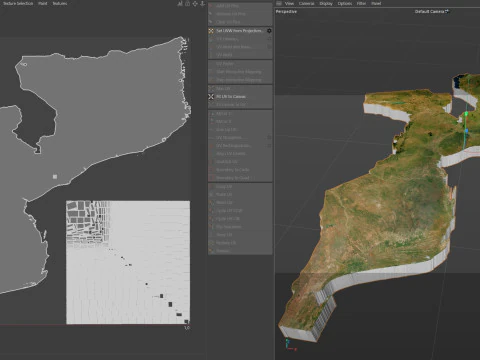 Mozambique terrain map 3D Model