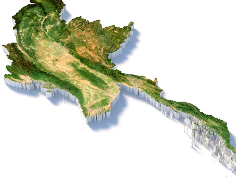 Myanmar terrain map 3D Model