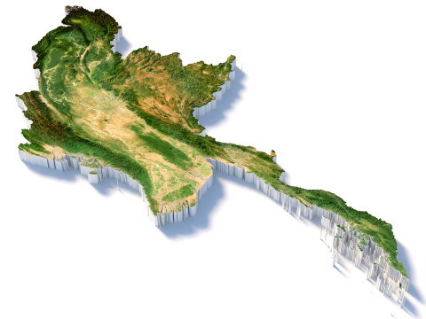 Myanmar terrain map 3D Model