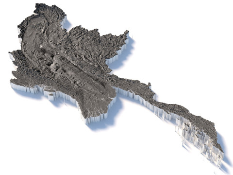 Myanmar terrain map 3D Model