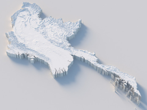 Myanmar terrain map 3D Model