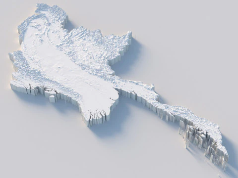 Myanmar terrain map 3D Model