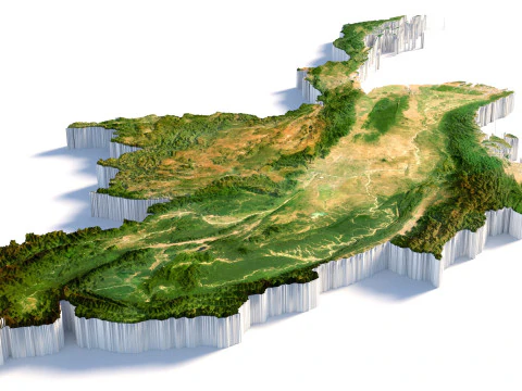 Myanmar terrain map 3D Model