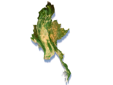 Myanmar terrain map 3D Model