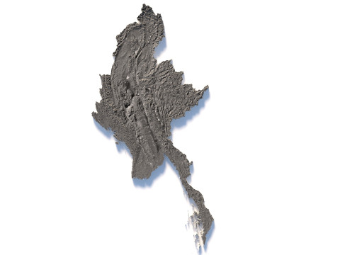 Myanmar terrain map 3D Model