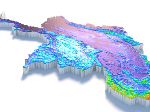 Myanmar terrain map 3D Model