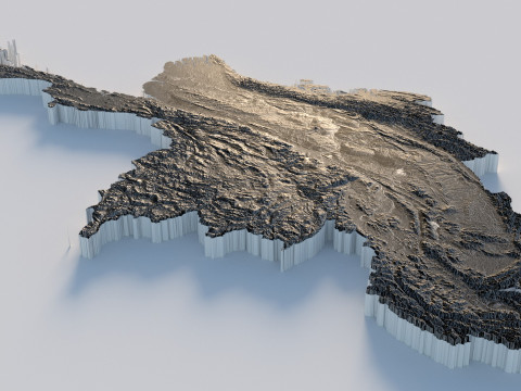 Myanmar terrain map 3D Model