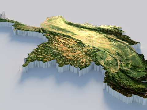 Myanmar terrain map 3D Model
