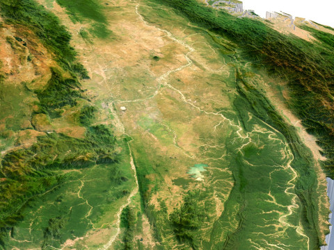 Myanmar terrain map 3D Model