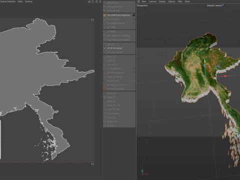 Myanmar terrain map 3D Model